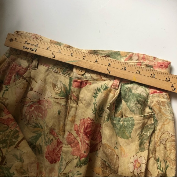 RALPH RAUREN Women’s Linen Floral High Waisted Pegged Pants Size 4 - Picture 7 of 12